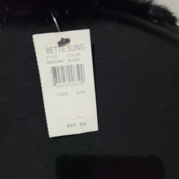 NWT Vintage BETTE SUNG faux fur lined poncho S/M - Picture 2 of 8